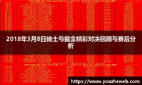 2018年3月8日骑士与掘金精彩对决回顾与赛后分析